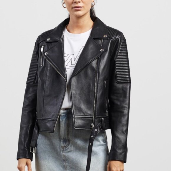 Classic Leather Biker Jacket from ENA PELLY - Picture 2 of 16